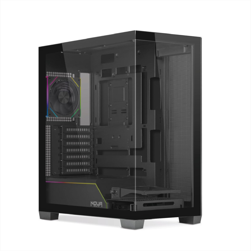 CASE NOUA IRON VK100 E-ATX 1*FAN FRONT & SIDE GLASS BLACK